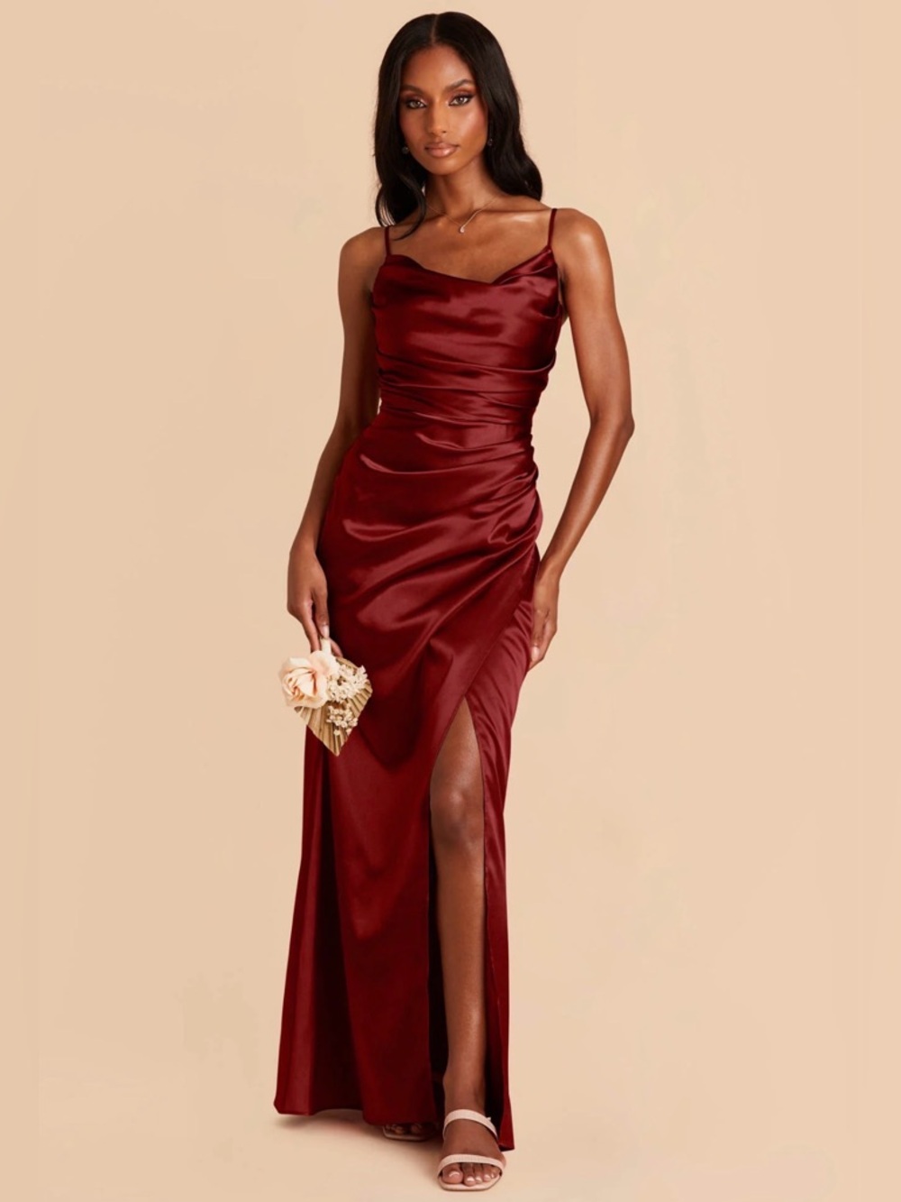 Birdy Grey Lydia Satin Dress in Cabernet Size Large NWT